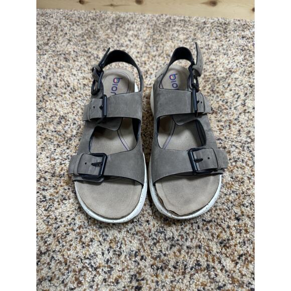 BIONICA Olin Leather Buckle Platform Sandal Shoes Olive Brown Size 8 - Picture 5 of 11